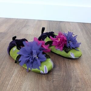 Children’s Goody Slippers Silk Leather Flowers Kids